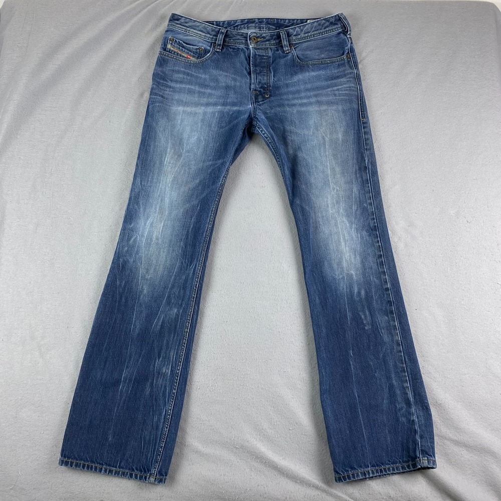 Diesel Jeans Mens 32x32 Blue Zatiny Bootcut Button Fly Made In Italy 0803M